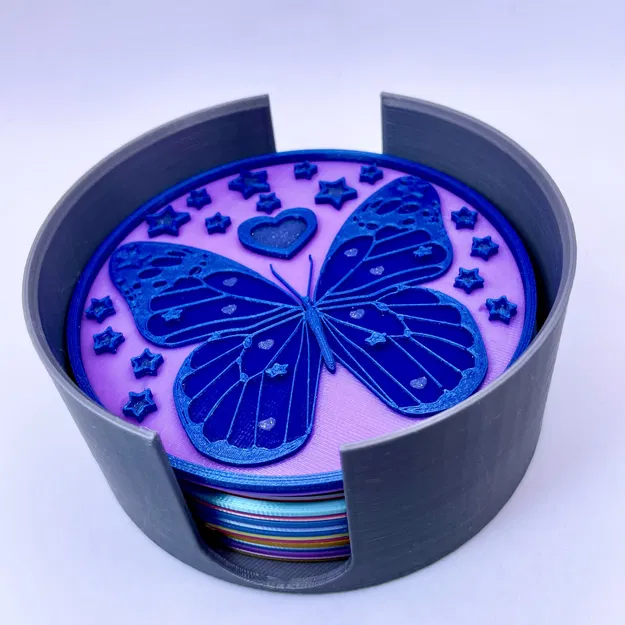 Giá đỡ lót ly 3D với thiết kế ngôi sao và bướm - Image 3