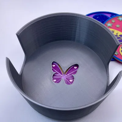 Giá đỡ lót ly 3D với thiết kế ngôi sao và bướm