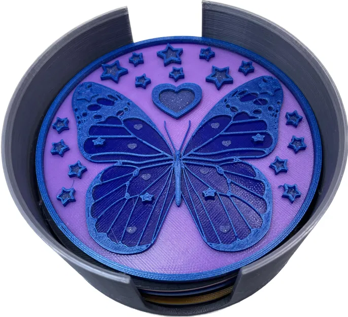 Giá đỡ lót ly 3D với thiết kế ngôi sao và bướm - Image 5