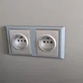 Nắp đậy khung ổ cắm điện đôi chuẩn EU - Thumbnail 1