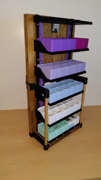 Tường lưu trữ Gridfinity có thể gập lại cho 50 thùng chứa - Image 1