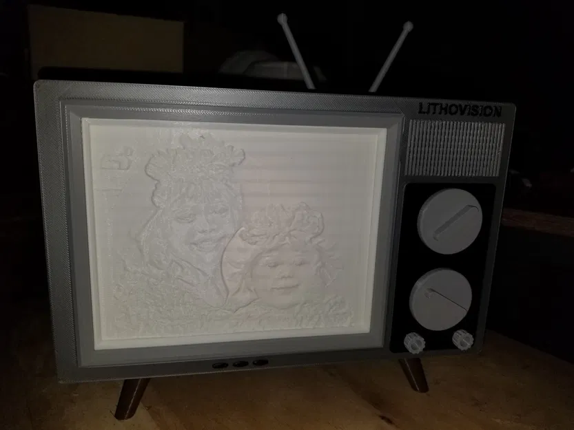 Hộp đèn lithophane kiểu TV ống retro - Image 2