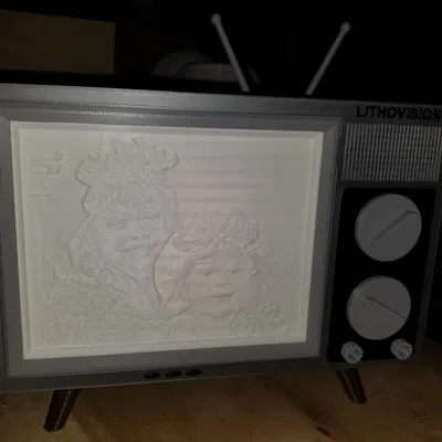 Hộp đèn lithophane kiểu TV ống retro
