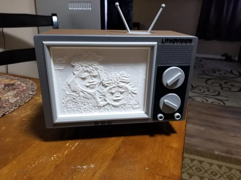 Hộp đèn lithophane kiểu TV ống retro - Image 3