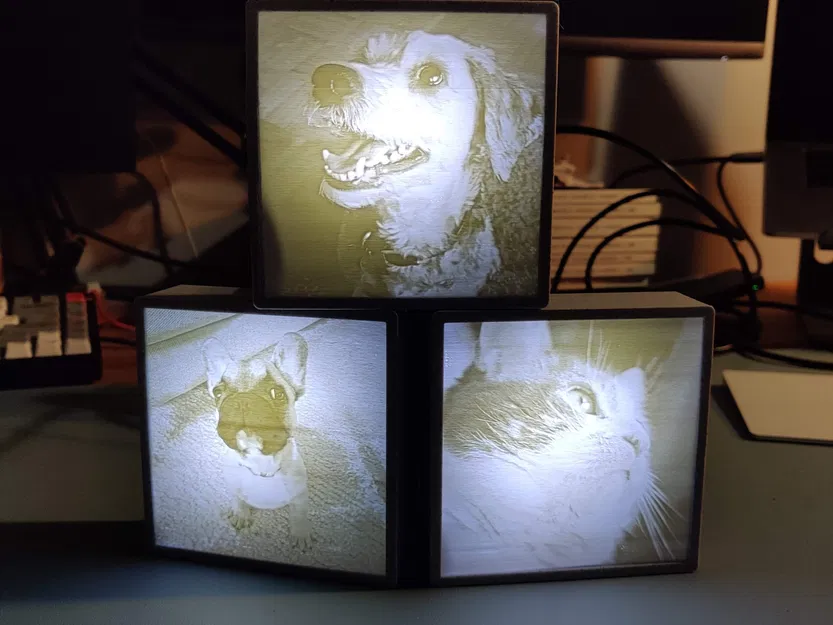 Hộp lithophane với đèn LED và cáp USB - Image 1