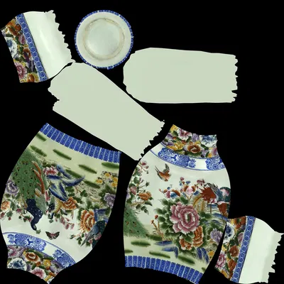 Bình hoa trang trí quét màu sắc đầy đủ từ Artec Eva