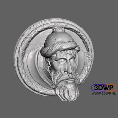 Giá đỡ tường điêu khắc đầu người trên khẩu pháo 3D