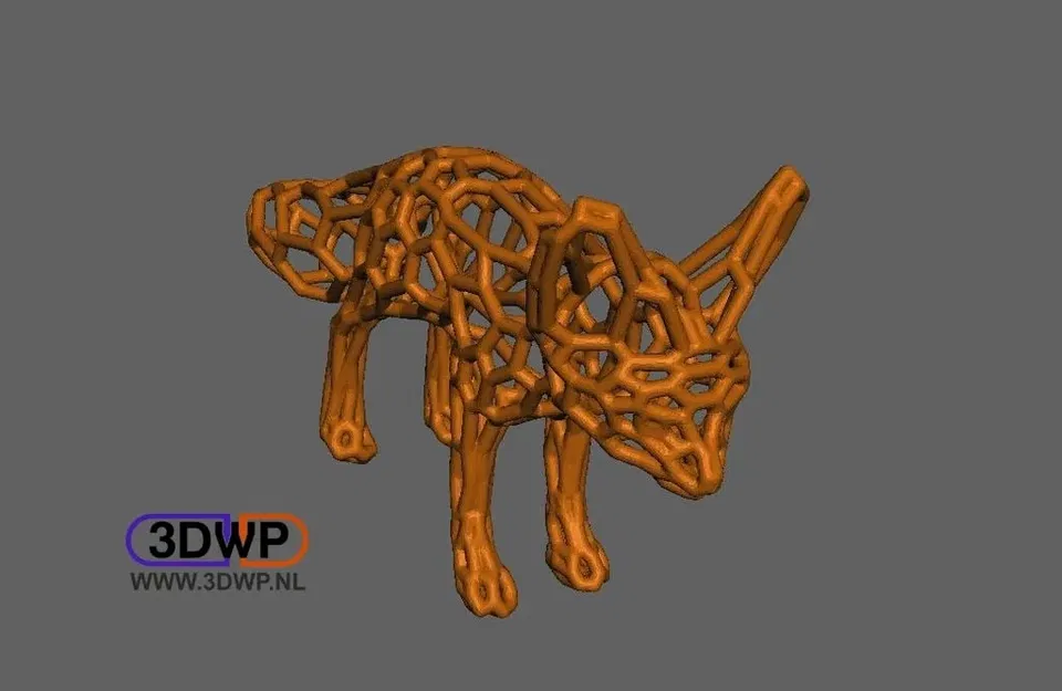 Mẫu họa tiết cáo Fennec phong cách Voronoi - Image 1