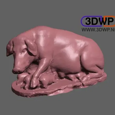 Lợn Laurentian - Tượng La Mã quét 3D tại Đan Mạch