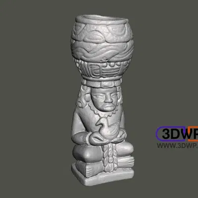 Tượng điêu khắc Aztec quét 3D từ Go!SCAN 3D