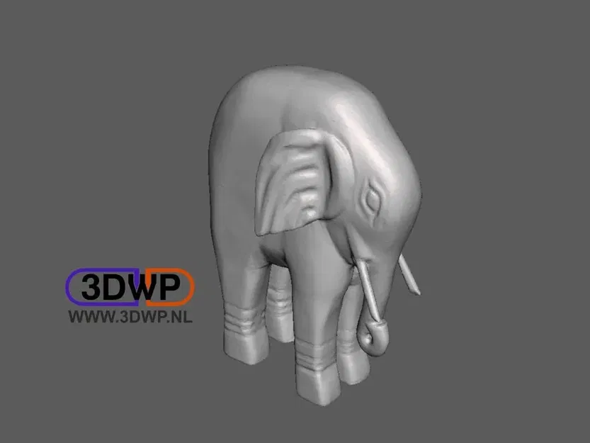 Tượng voi gỗ quét 3D với chi tiết hoàn hảo - Image 1