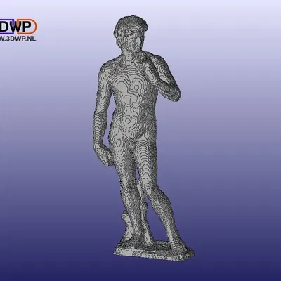 Bản remix khối của tượng David bởi Michelangelo