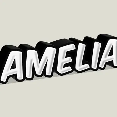 Bảng tên Amelia đứng độc lập