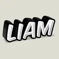 Biển tên Liam đứng độc lập kích thước 50mm x 125mm x 30mm - Thumbnail 1
