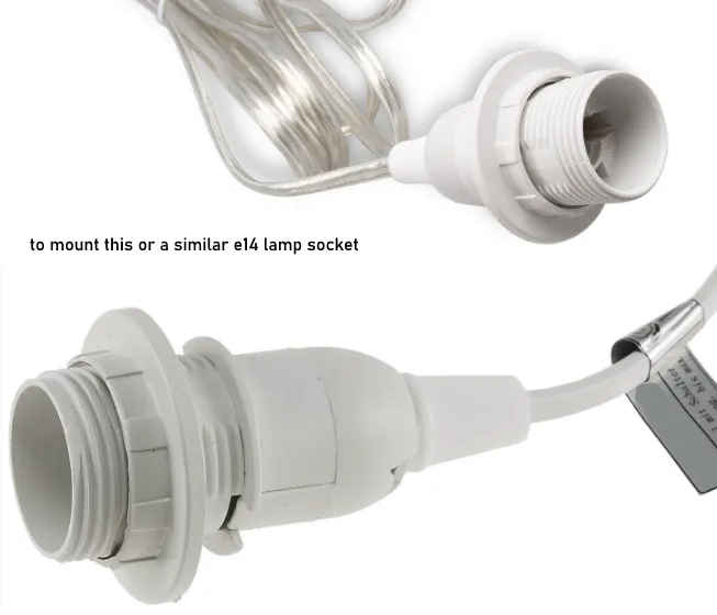 Giá đỡ bóng đèn E14 với ren M28x2 - Image 3