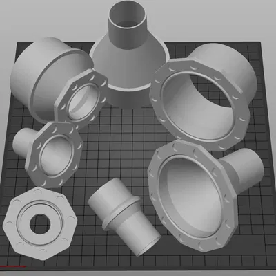 Đầu nối ống hút bụi dạng tham số với đầu nối từ tính.