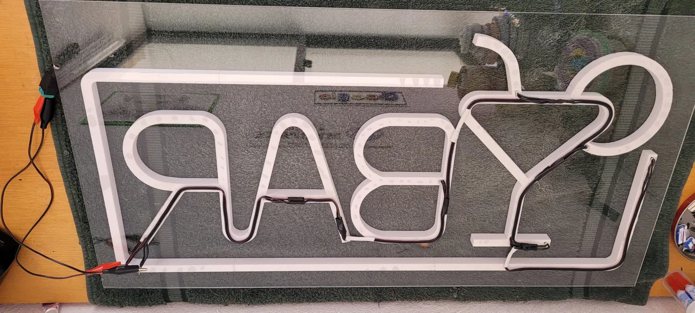 Biển hiệu BAR Led Neon lắp đặt trên acrylic trong suốt - Image 4