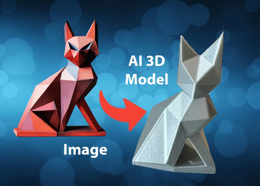 Điêu khắc mèo AI phong cách low poly Geocat - Image 1