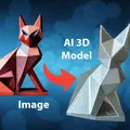 Điêu khắc mèo AI phong cách low poly Geocat - Thumbnail 1
