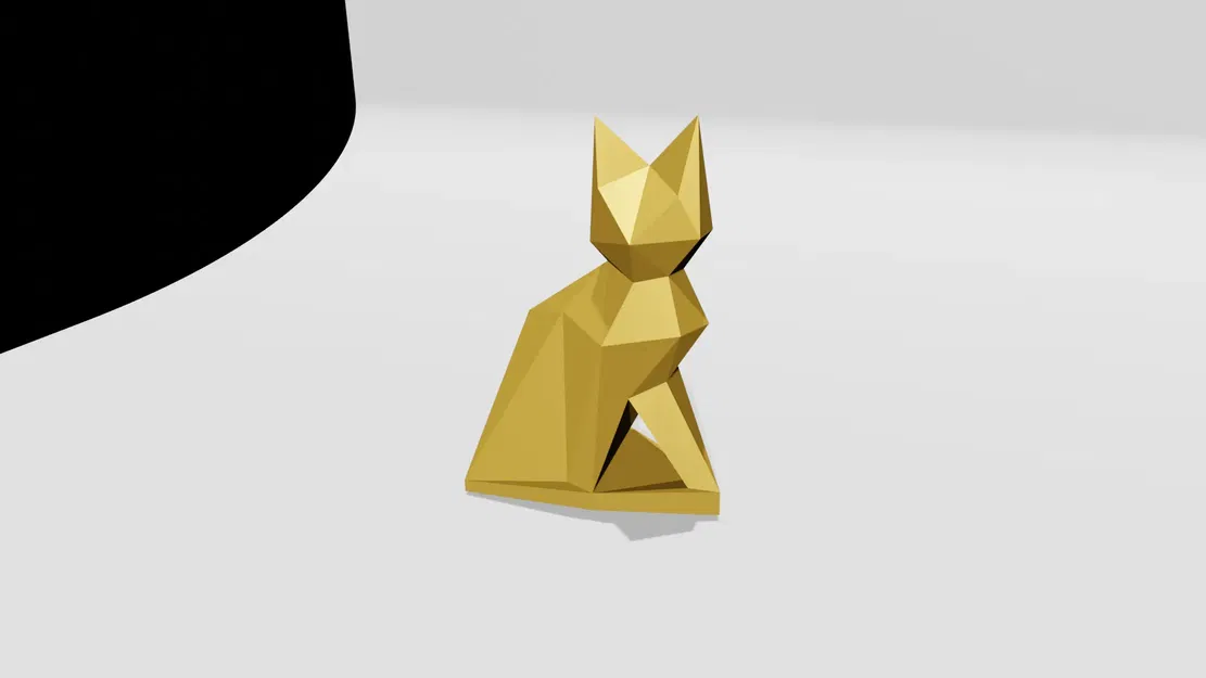 Điêu khắc mèo AI phong cách low poly Geocat - Image 2