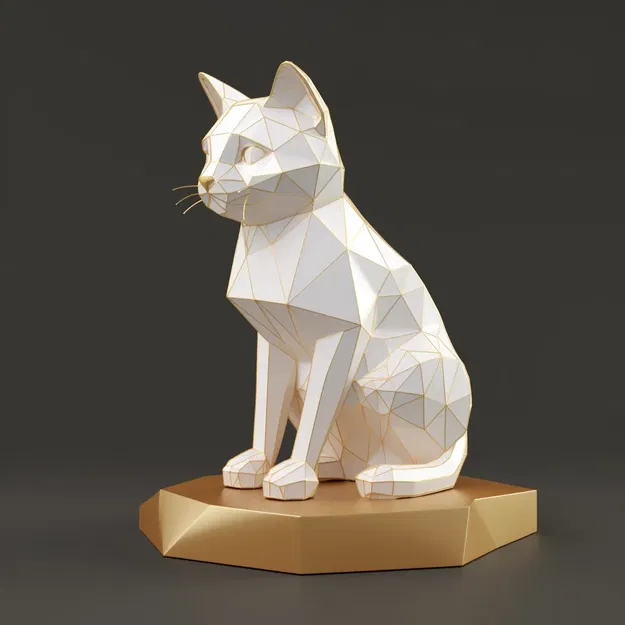 Mèo low-poly đơn giản tạo ra từ AI Kaedim - Image 1