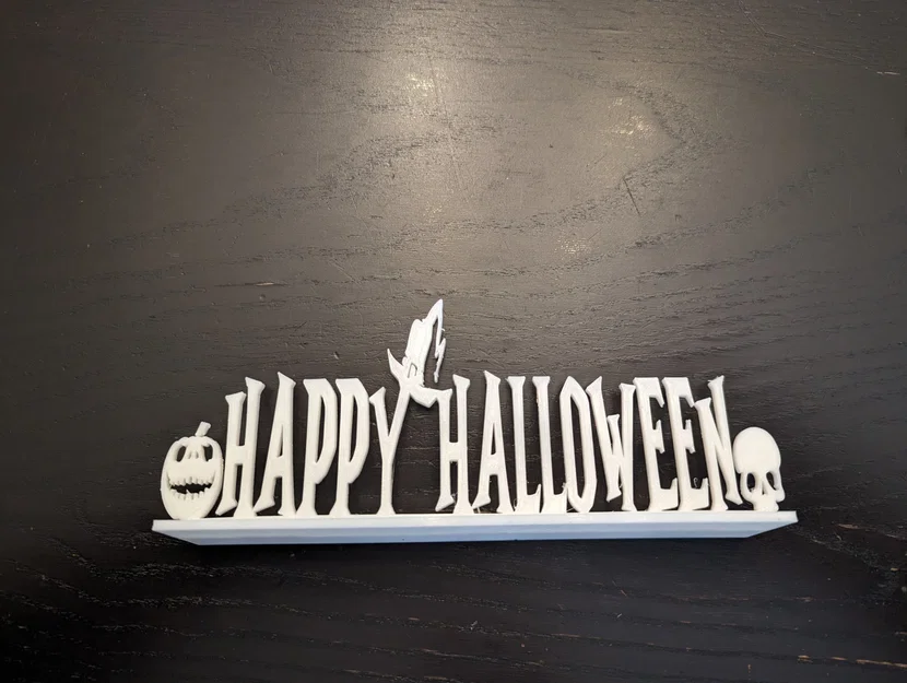 Biển hiệu Halloween với đầu lâu và bí ngô - Image 1