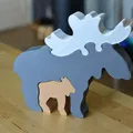 Câu đố tuần lộc trang trí 3D từ gỗ nguyên bản - Thumbnail 2