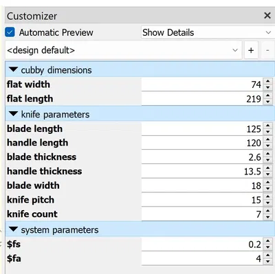 Khối dao ngang tùy chỉnh cho ngăn kéo nhà bếp
