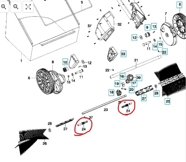 Trục cho bộ thu lá Gardena - Image 2