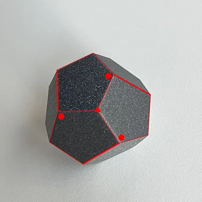 Mặt phẳng pyrite trong hình khối dodecahedron