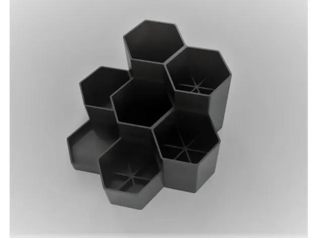 Giá đỡ văn phòng hình lục giác cho dụng cụ viết - Image 2