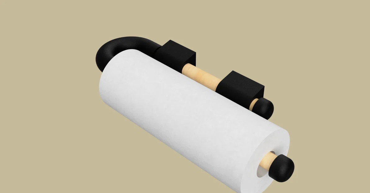 Giá đỡ khăn giấy treo tường bằng gỗ - Image 2