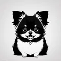 Nghệ thuật treo tường chó Pomeranian với trái tim treo cổ - Thumbnail 1