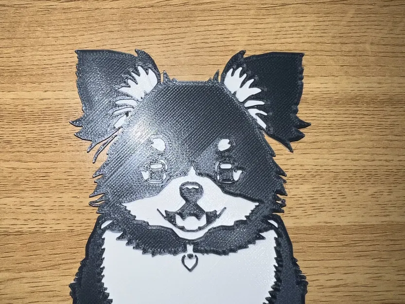 Nghệ thuật treo tường chó Pomeranian với trái tim treo cổ - Image 2