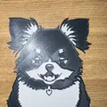 Nghệ thuật treo tường chó Pomeranian với trái tim treo cổ - Thumbnail 2
