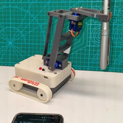 Robot MiniBot điều khiển Wifi với cánh tay cơ khí cho văn phòng