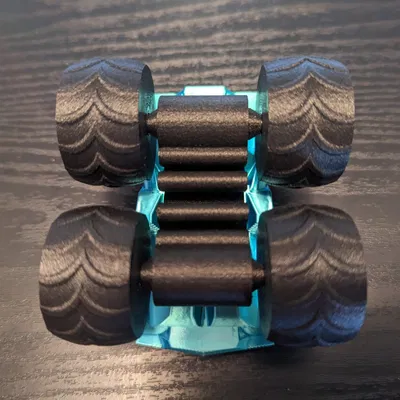 Xe tải quái vật với ổ bi và lốp lớn