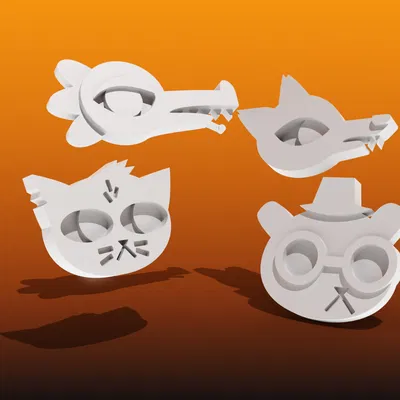 Đầu nhân vật Mae, Bea, Angus và Gregg trong Night in the Woods