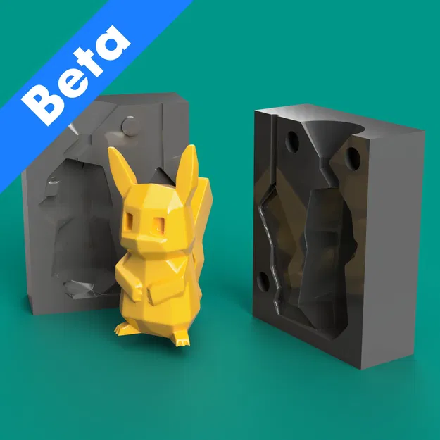 Mẫu Pikachu Low-Poly để đổ nến - Image 1