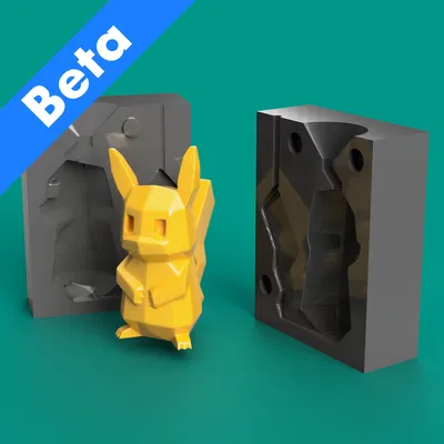 Mẫu Pikachu Low-Poly để đổ nến