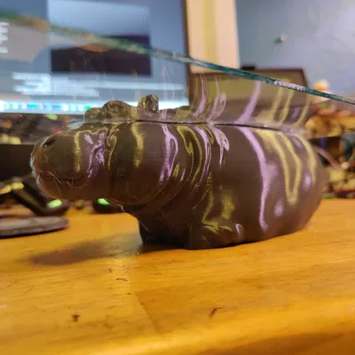 Bàn kính hình hà mã nổi lên từ mặt nước