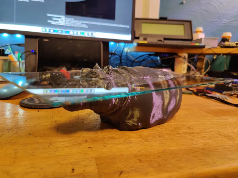 Bàn kính hình hà mã nổi lên từ mặt nước - Image 5