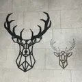 Nghệ thuật trang trí tường hình con hươu, điêu khắc 2D - Thumbnail 1
