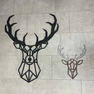 Nghệ thuật trang trí tường hình con hươu, điêu khắc 2D