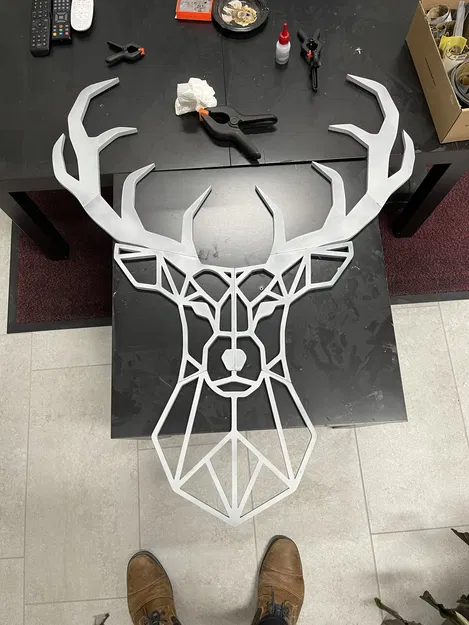 Nghệ thuật trang trí tường hình con hươu, điêu khắc 2D - Image 2