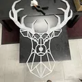Nghệ thuật trang trí tường hình con hươu, điêu khắc 2D - Thumbnail 2