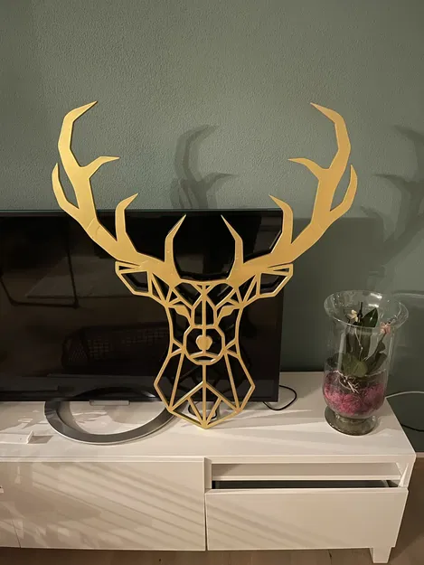 Nghệ thuật trang trí tường hình con hươu, điêu khắc 2D - Image 3