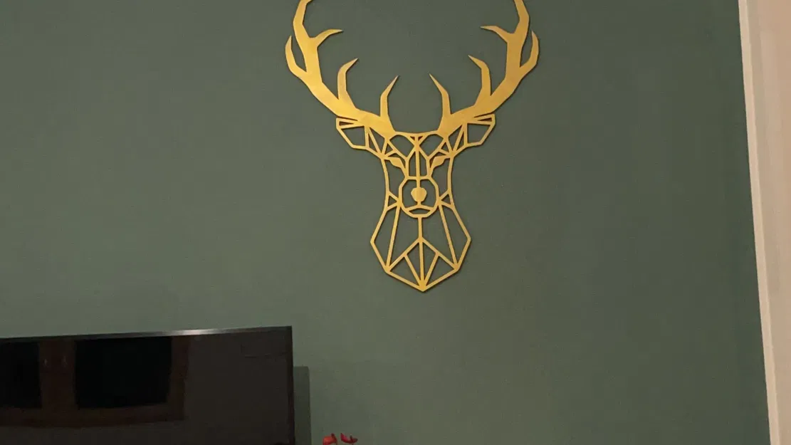 Nghệ thuật trang trí tường hình con hươu, điêu khắc 2D - Image 4