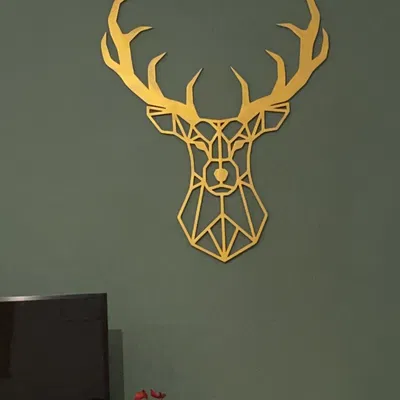 Nghệ thuật trang trí tường hình con hươu, điêu khắc 2D