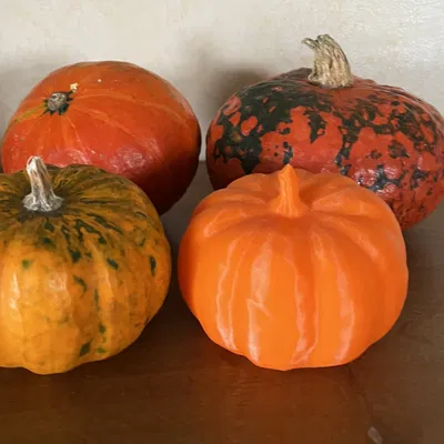 Quả bí ngô thật quét 3D bằng máy RevoPoint